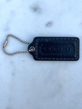 COACH Vintage Leather Hang Tag, Black